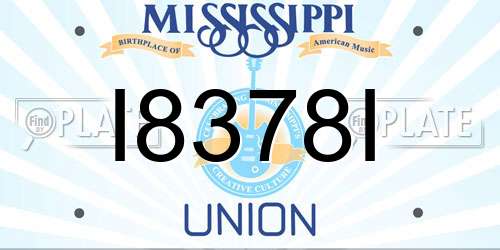 I8378I Mississippi License Plate