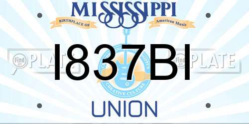 I837BI Mississippi License Plate