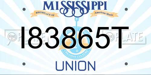 I83865T Mississippi License Plate