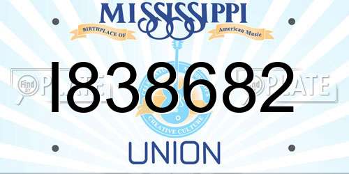 I838682 Mississippi License Plate