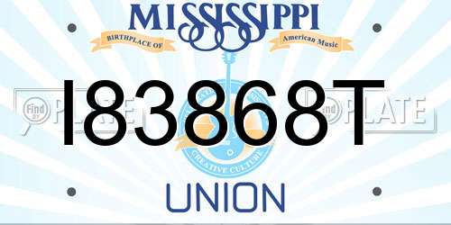 I83868T Mississippi License Plate