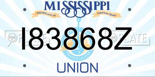 I83868Z Mississippi License Plate