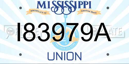 I83979A Mississippi License Plate
