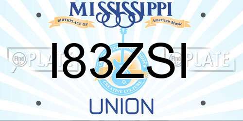 I83ZSI Mississippi License Plate