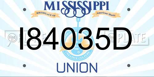 I84035D Mississippi License Plate