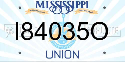 I84035O Mississippi License Plate