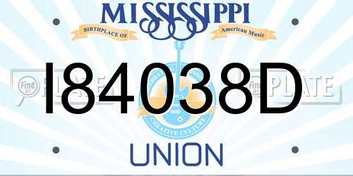 I84038D Mississippi License Plate