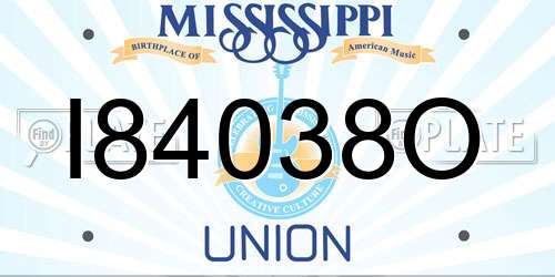 I84038O Mississippi License Plate