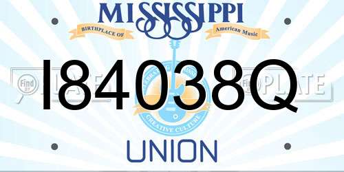 I84038Q Mississippi License Plate