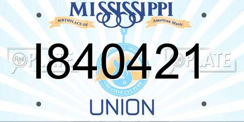 I840421 Mississippi License Plate