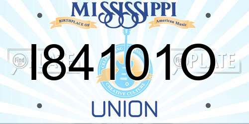 I84101O Mississippi License Plate