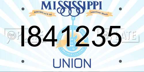 I841235 Mississippi License Plate