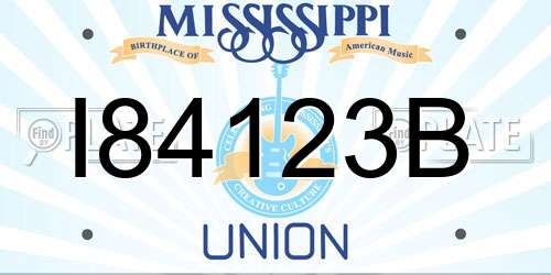 I84123B Mississippi License Plate