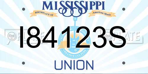 I84123S Mississippi License Plate