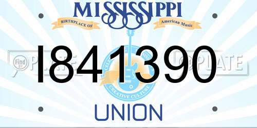 I841390 Mississippi License Plate