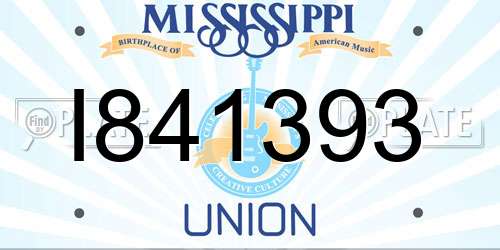 I841393 Mississippi License Plate