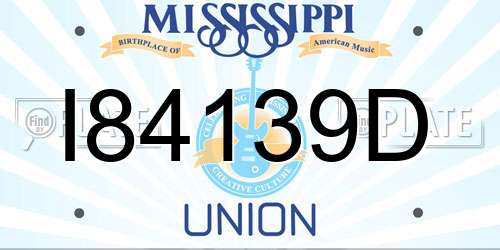 I84139D Mississippi License Plate