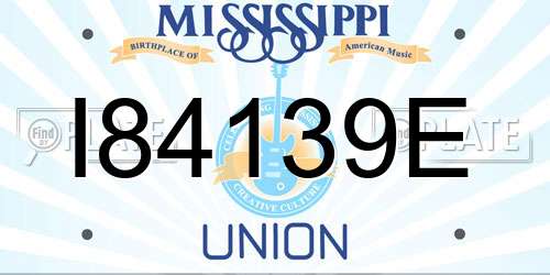 I84139E Mississippi License Plate