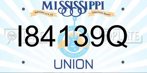 I84139Q Mississippi License Plate