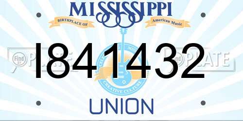 I841432 Mississippi License Plate