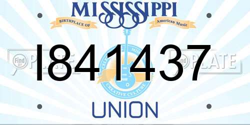 I841437 Mississippi License Plate