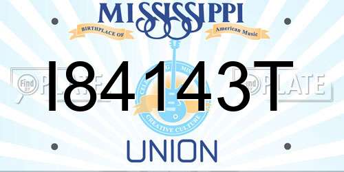 I84143T Mississippi License Plate