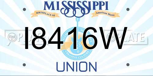 I8416W Mississippi License Plate
