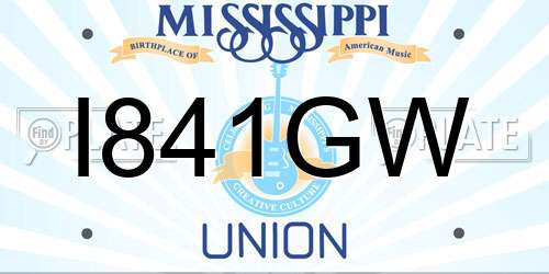 I841GW Mississippi License Plate
