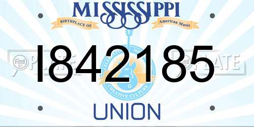 I842185 Mississippi License Plate