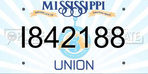 I842188 Mississippi License Plate