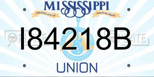 I84218B Mississippi License Plate