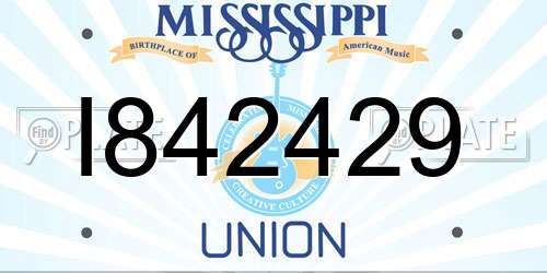 I842429 Mississippi License Plate
