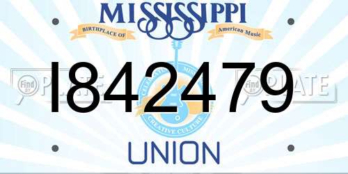I842479 Mississippi License Plate
