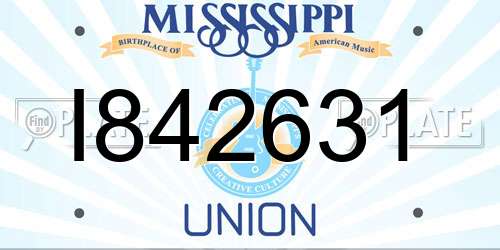 I842631 Mississippi License Plate