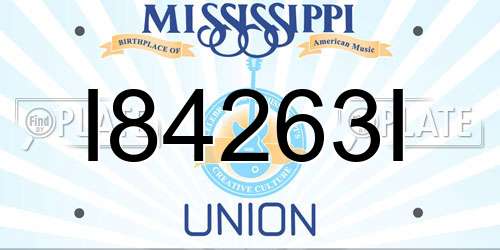 I84263I Mississippi License Plate