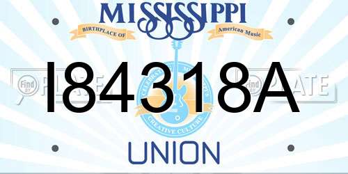 I84318A Mississippi License Plate