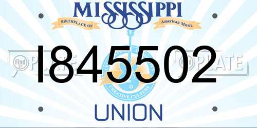 I845502 Mississippi License Plate