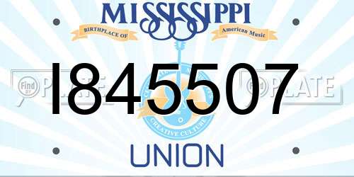 I845507 Mississippi License Plate