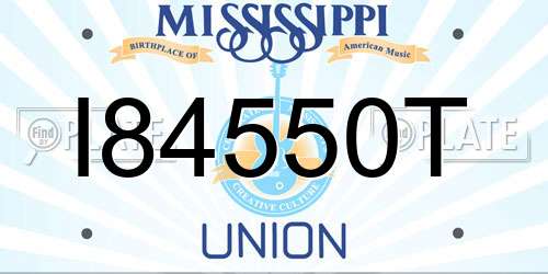 I84550T Mississippi License Plate