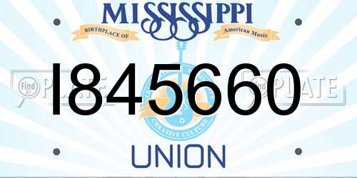 I845660 Mississippi License Plate