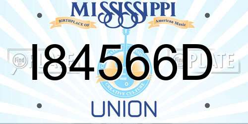I84566D Mississippi License Plate