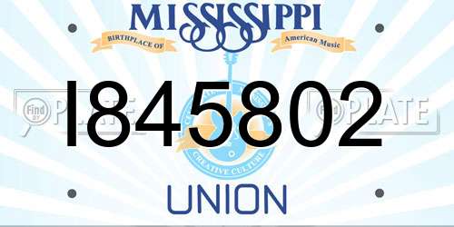 I845802 Mississippi License Plate