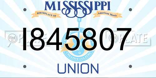 I845807 Mississippi License Plate