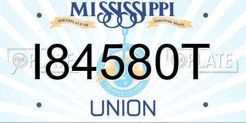 I84580T Mississippi License Plate