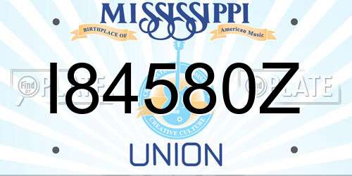 I84580Z Mississippi License Plate
