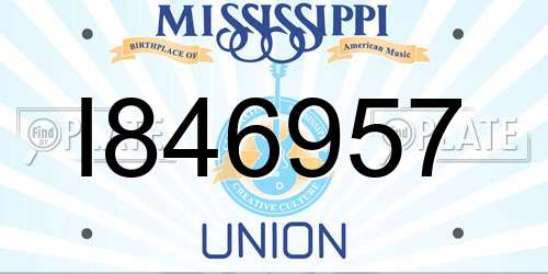 I846957 Mississippi License Plate