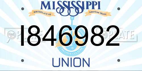 I846982 Mississippi License Plate