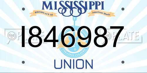 I846987 Mississippi License Plate