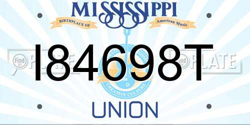 I84698T Mississippi License Plate