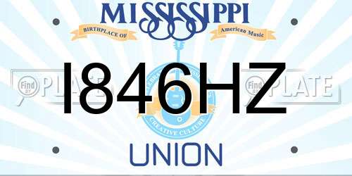 I846HZ Mississippi License Plate